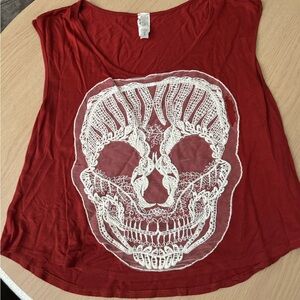 Topia Red Graphic Muscle Tee Sleeveless Relaxed